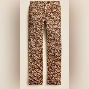 J. Crew Leopard Print Mid-Rise Slouchy Jeans - Brown and Black